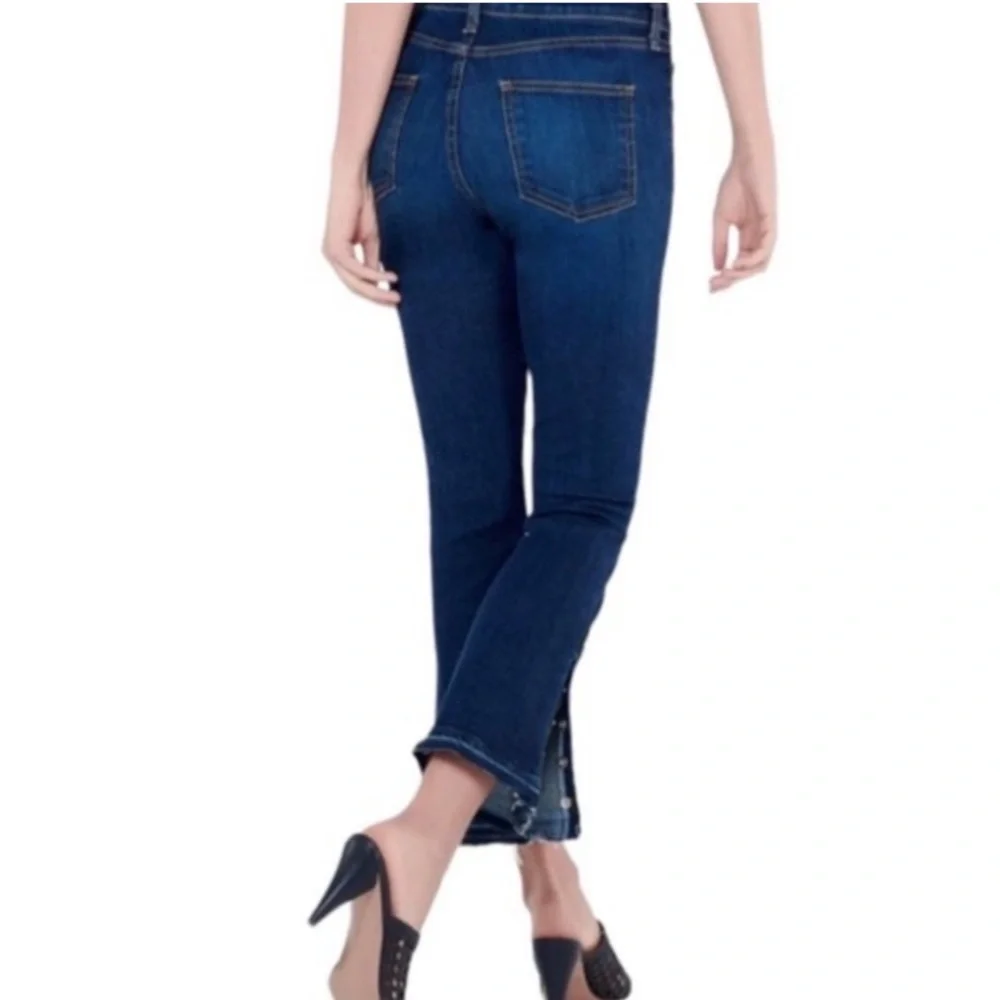 Veronica Beard Carolyn Baby Boot Button Fly Cropped Raw Hem Jeans
